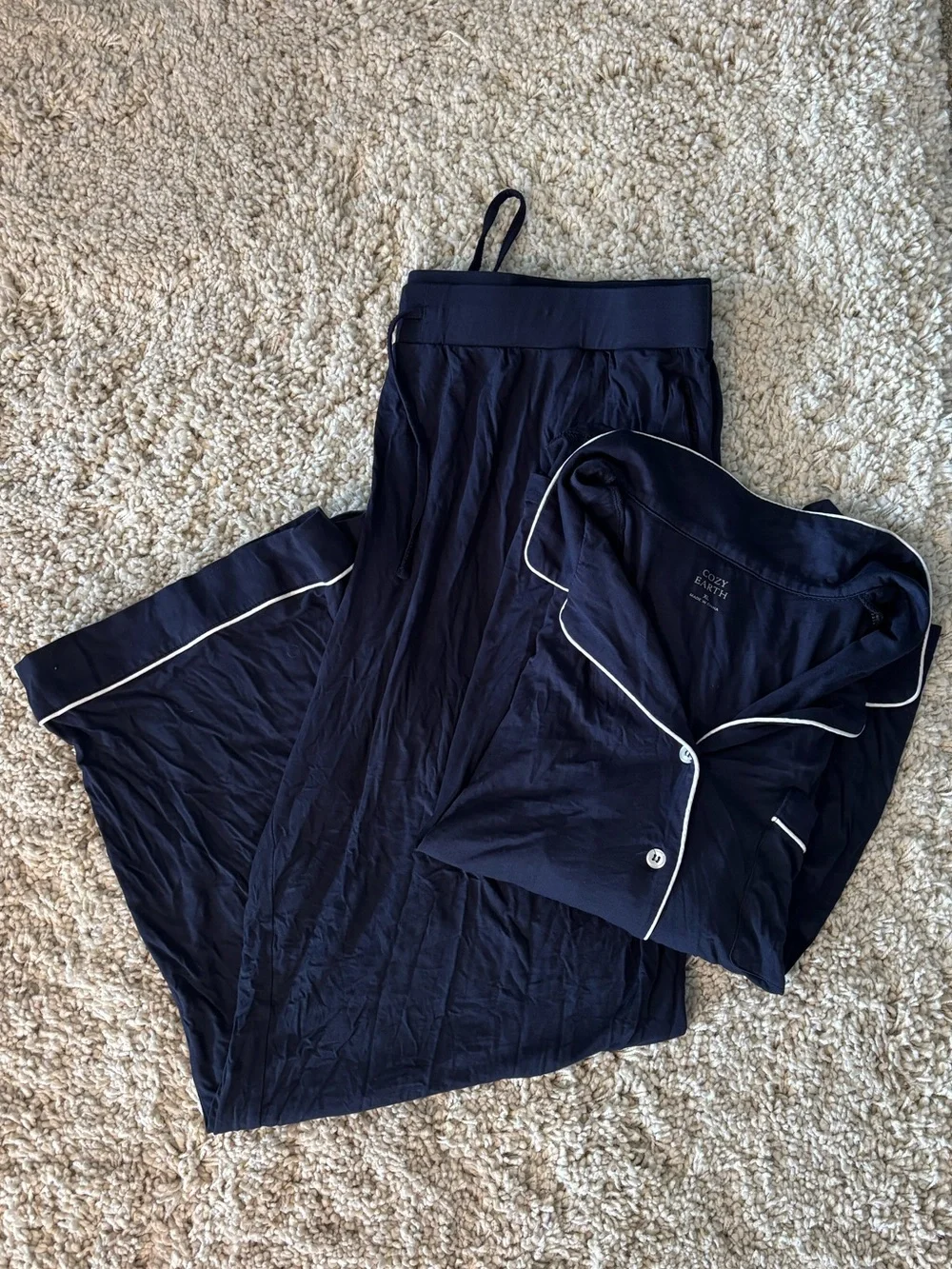 Cozy Earth Navy Blue T-Shirt Pants Pajama Set